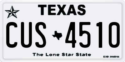 TX license plate CUS4510