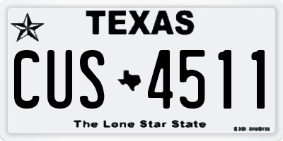 TX license plate CUS4511