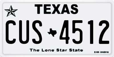 TX license plate CUS4512
