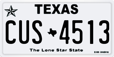 TX license plate CUS4513