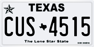 TX license plate CUS4515
