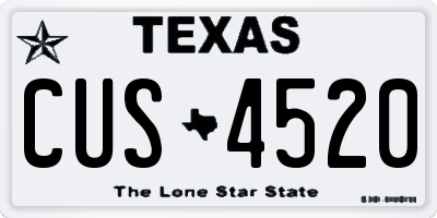 TX license plate CUS4520