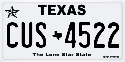 TX license plate CUS4522