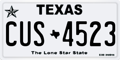 TX license plate CUS4523