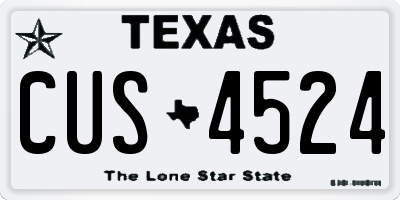 TX license plate CUS4524