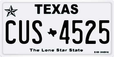 TX license plate CUS4525