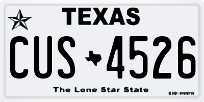 TX license plate CUS4526