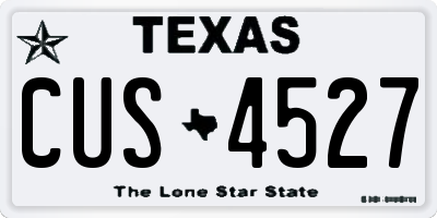 TX license plate CUS4527