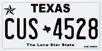 TX license plate CUS4528