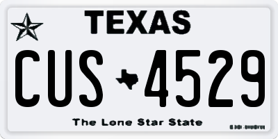 TX license plate CUS4529