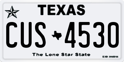 TX license plate CUS4530