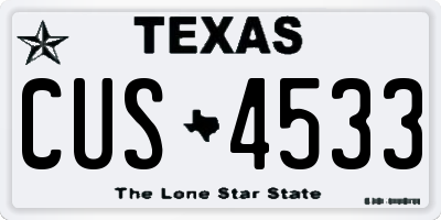 TX license plate CUS4533