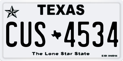 TX license plate CUS4534