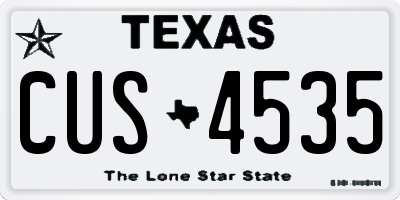 TX license plate CUS4535