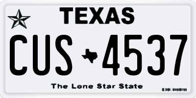 TX license plate CUS4537