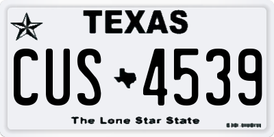 TX license plate CUS4539