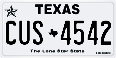 TX license plate CUS4542