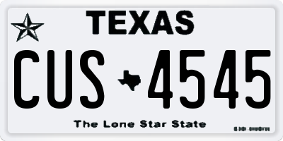 TX license plate CUS4545