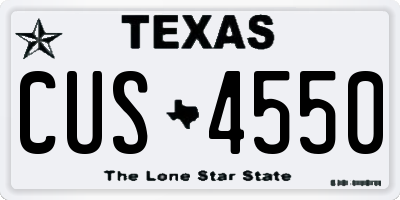 TX license plate CUS4550