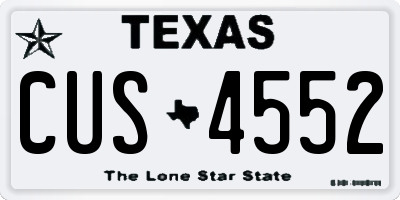 TX license plate CUS4552