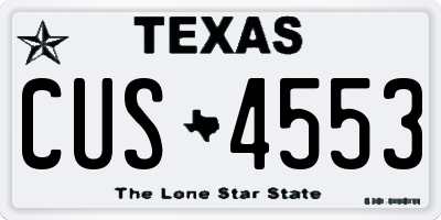 TX license plate CUS4553
