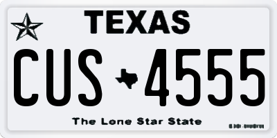 TX license plate CUS4555