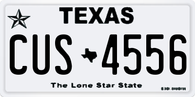 TX license plate CUS4556