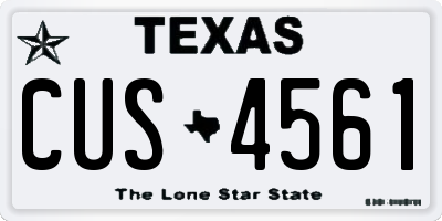 TX license plate CUS4561