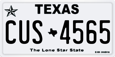 TX license plate CUS4565