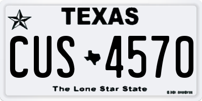 TX license plate CUS4570