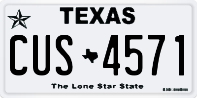 TX license plate CUS4571