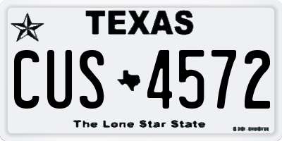 TX license plate CUS4572