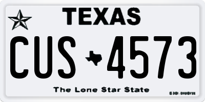 TX license plate CUS4573