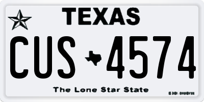 TX license plate CUS4574