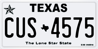 TX license plate CUS4575