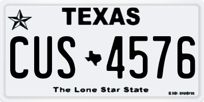 TX license plate CUS4576