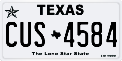 TX license plate CUS4584