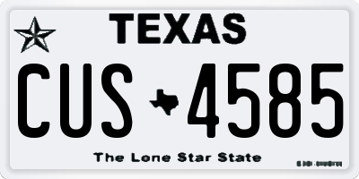 TX license plate CUS4585