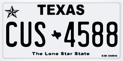 TX license plate CUS4588