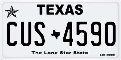TX license plate CUS4590