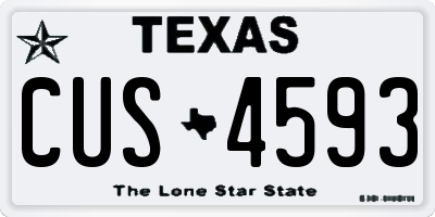 TX license plate CUS4593