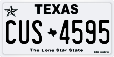 TX license plate CUS4595