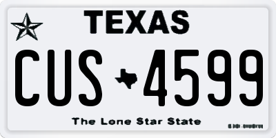 TX license plate CUS4599