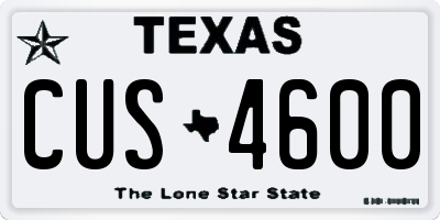 TX license plate CUS4600