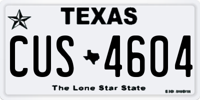 TX license plate CUS4604