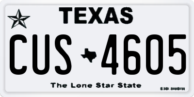 TX license plate CUS4605