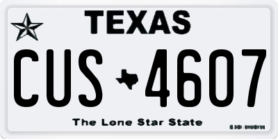 TX license plate CUS4607