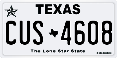TX license plate CUS4608