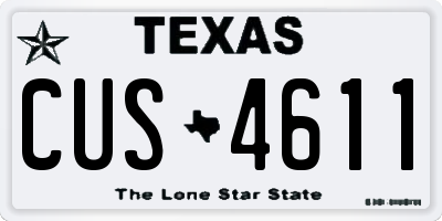 TX license plate CUS4611