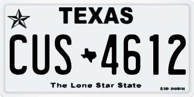 TX license plate CUS4612